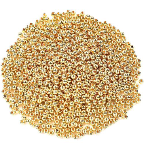 Copper Coated Plastic Beads, Round, plated, DIY, more colors for choice, 4mm, Hole:Approx 1.3mm, Approx 3000PCs/Bag, Sold By Bag