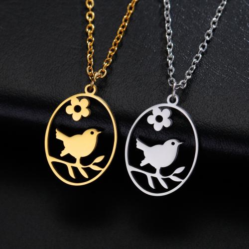 Stainless Steel Jewelry Necklace, 304 Stainless Steel, with 5CM extender chain, Bird, plated, for woman & hollow, more colors for choice, Length:45 cm, Sold By PC