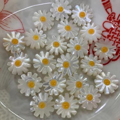 White Lip Shell Beads, Sunflower, DIY & different size for choice, more colors for choice, Sold By PC