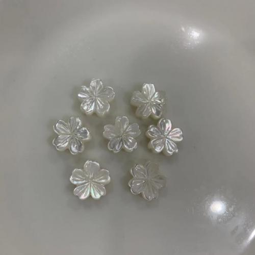 Weiße Lippenschale Perlen, Blume, DIY, weiß, 13mm, verkauft von PC
