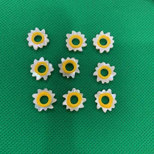 Natural White Shell Beads, Flower, DIY, white, 13x15mm, Sold By PC