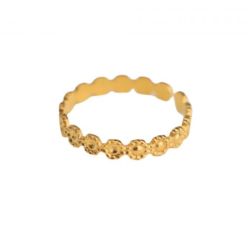 Edelstahl Ringe, 304 Edelstahl, plattiert, für Frau, goldfarben, Größe:7, verkauft von PC