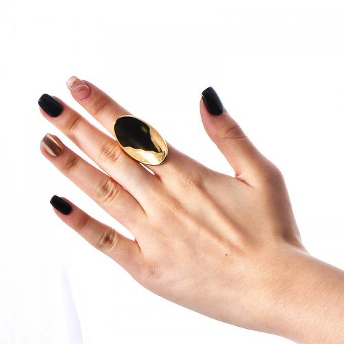 Titanium Čelik Finger Ring, pozlaćen, različite veličine za izbor & za žene, zlatan, Prodano By PC