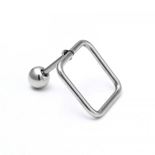 Titanium Steel  Earring, plated, Unisex, silver color, 12x11mm, Sold By PC
