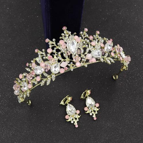 Bridal Tiaras, Tibetan Style, with Crystal, fashion jewelry & different styles for choice & for woman & with rhinestone, more colors for choice, Diameter 14cm, height  5.5cm, Sold By PC