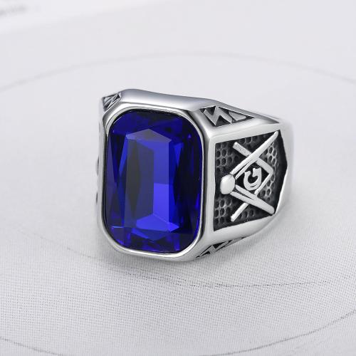 Anel de dedo de aço inoxidável, Aço inoxidável 304, with cristal, joias de moda & tamanho diferente para a escolha & para o homem, Mais cores pare escolha, vendido por PC