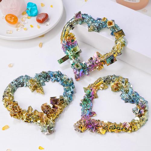 Fashion Decoration, Bismuth Ore, Heart, hollow, mixed colors, Length about 10-11cm, Sold By PC