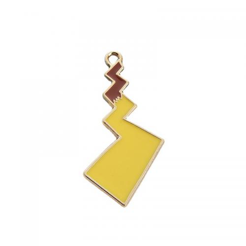 Zinc Alloy Enamel Pendants Lightning Symbol gold color plated DIY nickel lead & cadmium free Sold By PC