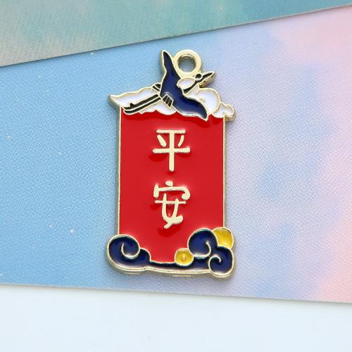 Tibetan Style Enamel Pendants, gold color plated, DIY & different designs for choice, more colors for choice, nickel, lead & cadmium free, 17x32mm, 10PCs/Bag, Sold By Bag