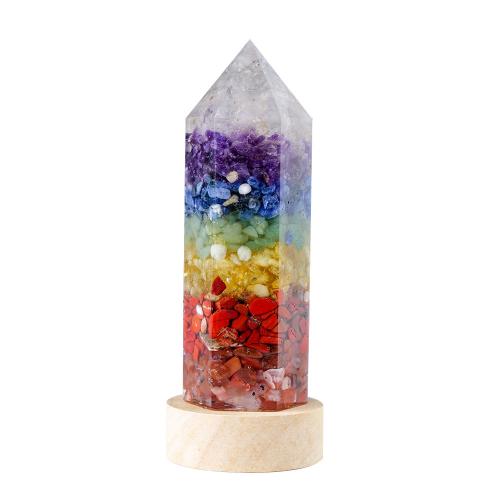 Veilleuses, Cristal naturel, avec résine, Conique, pour la maison et le bureau, plus de couleurs à choisir, 60x140mm, Vendu par PC