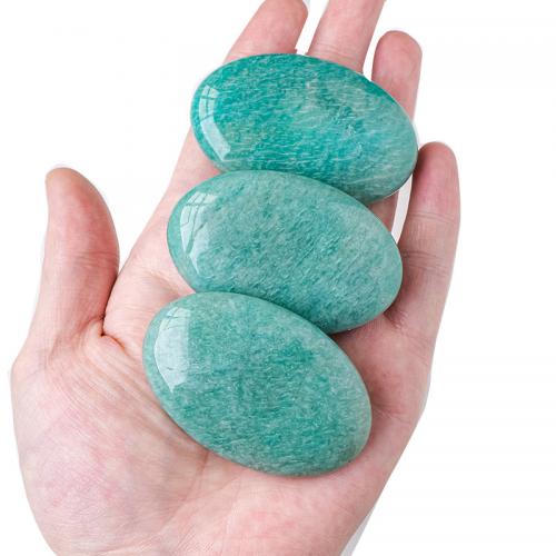 Fashion Decoration, ​Amazonite​, Oval, for home and office, blue, Length about 5.5-6cm, Sold By PC