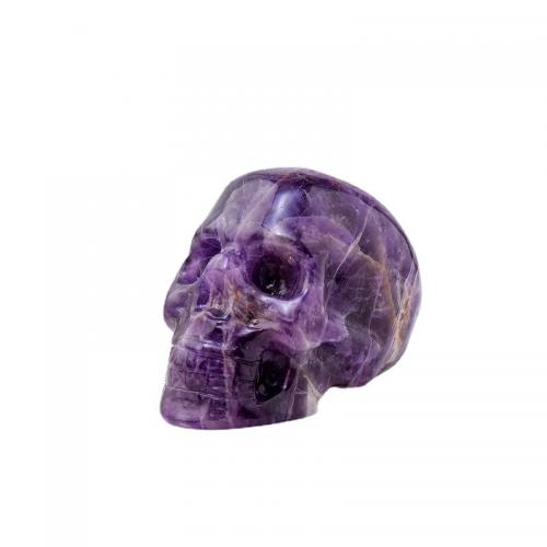 Fashion Decoration Amethyst Skull Carved for home and office purple 77mm Sold By PC