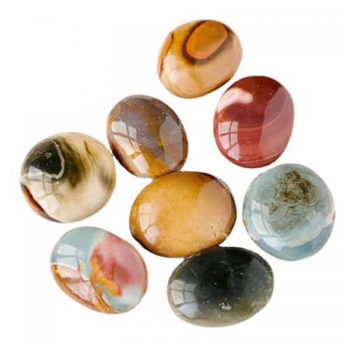 Decoração da moda, misto de pedras semi-preciosas, Oval, tamanho diferente para a escolha, Cor aleatória, vendido por PC