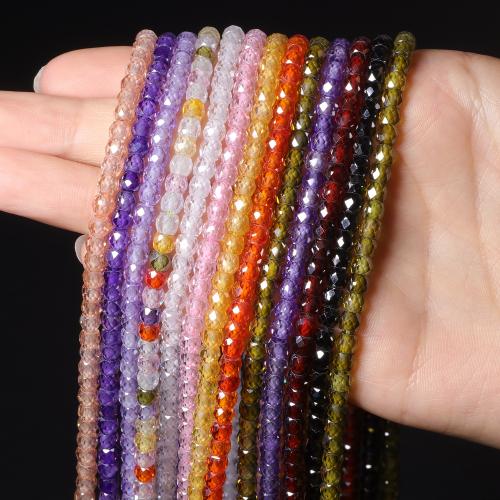 Gemstone Jewelry Beads, Cubic Zirconia, DIY, more colors for choice, 4x3.50mm, Sold Per Approx 38 cm Strand