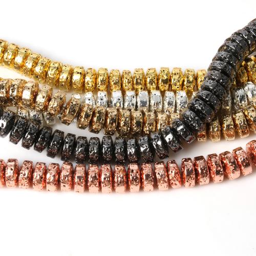 Natural Lava Beads, Flat Round, DIY, more colors for choice, 8mm, Sold Per Approx 38 cm Strand