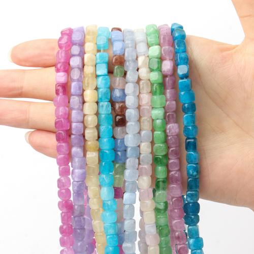 Gemstone Jewelry Beads, Square, DIY & different materials for choice, more colors for choice, 5mm, Sold Per Approx 38 cm Strand