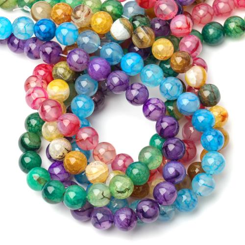 Perles agate veines de dragon naturelles, Rond, DIY & normes différentes pour le choix, plus de couleurs à choisir, Vendu par Environ 38 cm brin