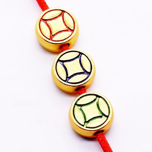 Tibetan Style Jewelry Beads, plated, DIY & enamel, more colors for choice, nickel, lead & cadmium free, 8mm, Hole:Approx 1.8mm, Sold By PC