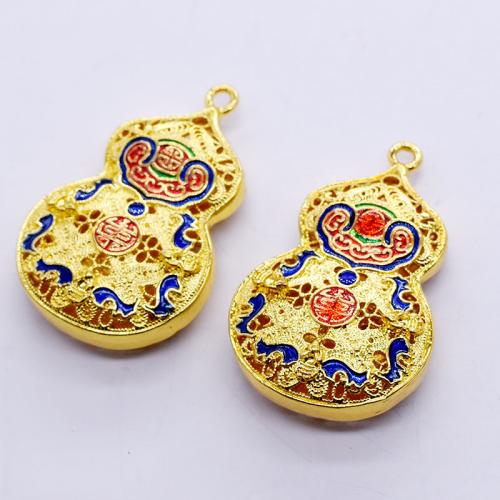 Brass Jewelry Pendants Calabash plated DIY & enamel nickel lead & cadmium free Sold By PC