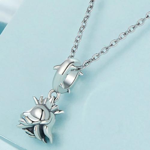 925 Sterling Silver Necklaces, plated, for woman, silver color, Length:Approx 45 cm, Sold By PC