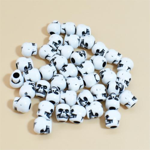 Acryl Schmuck Perlen, Schädel, Einbrennlack, DIY, keine, 10mm, ca. 1100PCs/Tasche, verkauft von Tasche