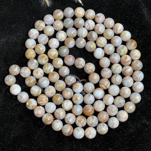 Perles agate dzi tibétaine naturelle, agate Tibétaine, Rond, bijoux de mode & unisexe, couleurs mélangées, 10mm, 108PC/brin, Vendu par brin