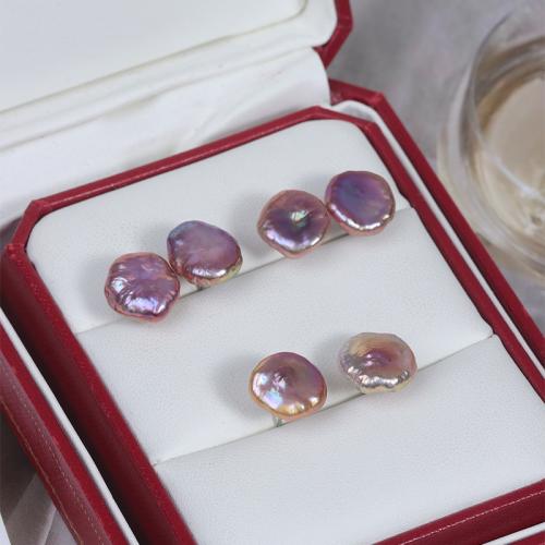 Freshwater Pearl Earrings Baroque fashion jewelry & for woman purple Length about 11-12mm Sold By Pair