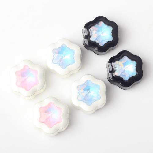 Zink Alloy Flower Pärlor, med Kristall, Blomma, målat, mode smycken & DIY, fler färger för val, nickel, bly och kadmium gratis, 13x12x7mm, Säljs av PC