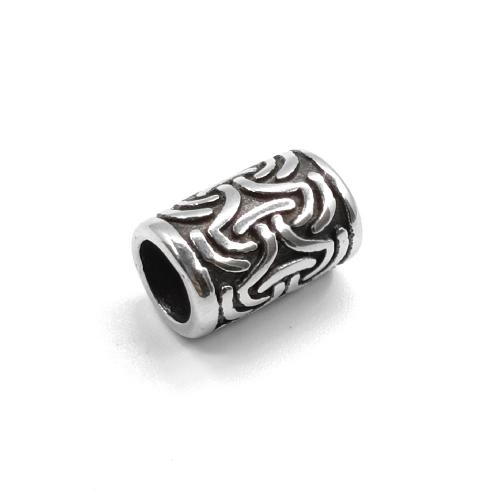 Spacer Beads Jewelry, Titanium Steel, Column, Antique finish, DIY & large hole, nickel, lead & cadmium free, Sold By PC
