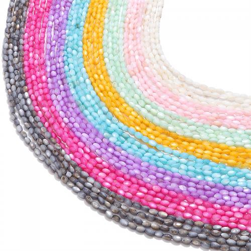 Natural Freshwater Shell Beads, Oval, DIY, more colors for choice, 3x5mm, Hole:Approx 0.8mm, Approx 80PCs/Bag, Sold By Bag