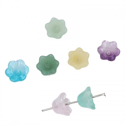 Hair Stick Findings, Glass, Flower, DIY, more colors for choice, 12x7mm, Hole:Approx 1mm, 10PCs/Bag, Sold By Bag