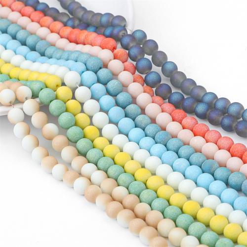 Perles en verre de mode, Rond, DIY & givré, plus de couleurs à choisir, 8mm, Environ 70PC/sac, Vendu par sac
