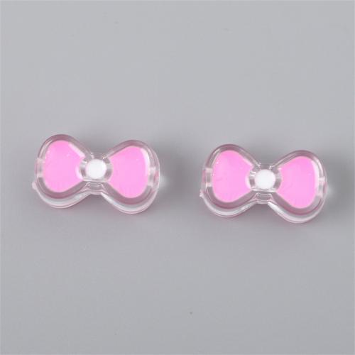 Transparent Acrylic Beads, Bowknot, DIY & enamel, more colors for choice, 25x15x9mm, 4PCs/Bag, Sold By Bag