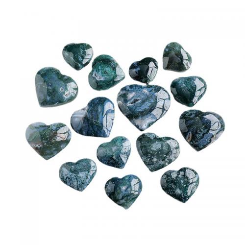 Fashion Decoration Moss Agate Heart Random Color Sold By PC