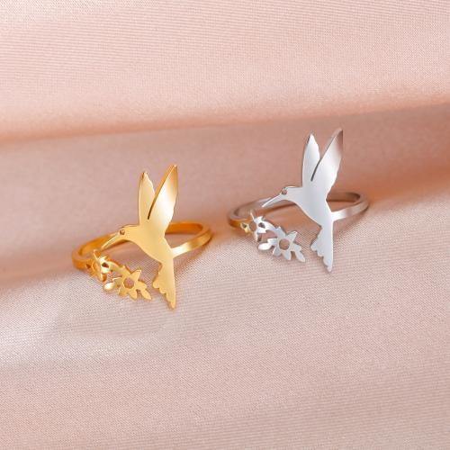 Stainless Steel Finger Ring 304 Stainless Steel Bird plated & for woman & hollow Sold By PC