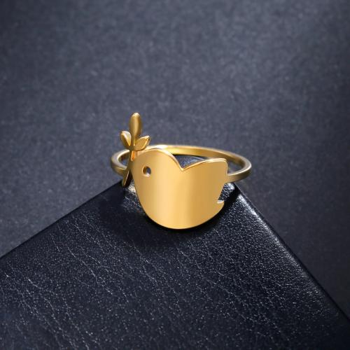 Stainless Steel Finger Ring 304 Stainless Steel Bird plated & for woman Sold By PC