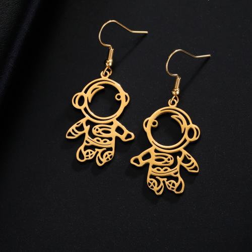 Stainless Steel Drop Earring 304 Stainless Steel Astronaut plated for woman & hollow Sold By Pair