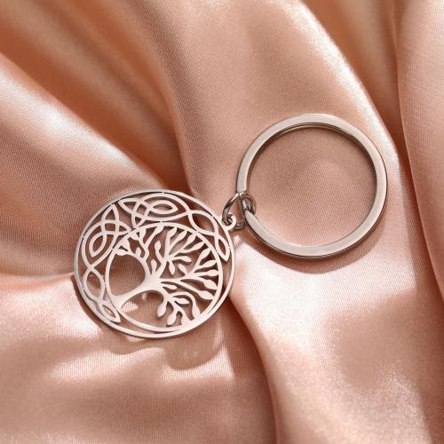 Stainless Steel Key Clasp 304 Stainless Steel Tree plated fashion jewelry & hollow Sold By PC