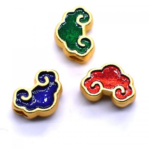 Tibetan Style Jewelry Beads, Cloud, plated, DIY & enamel, more colors for choice, nickel, lead & cadmium free, 14x10mm, Hole:Approx 3.5mm, Sold By PC