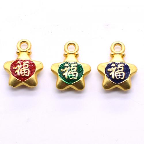 Tibetan Style Enamel Pendants, Star, plated, DIY, more colors for choice, nickel, lead & cadmium free, 14x10mm, Sold By PC
