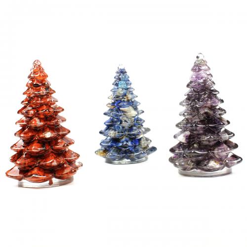 Fashion Decoration, Gemstone, Christmas Tree, fashion jewelry, more colors for choice, 55x85mm, Sold By PC