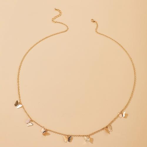 Body Chain Jewelry Zinc Alloy Butterfly plated fashion jewelry golden nickel lead & cadmium free Length 70 cm Sold By PC