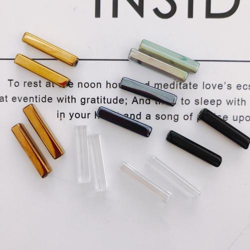 DIY Jewelry Supplies, Glass, Rectangle, more colors for choice, 4x19mm, 10PCs/Bag, Sold By Bag