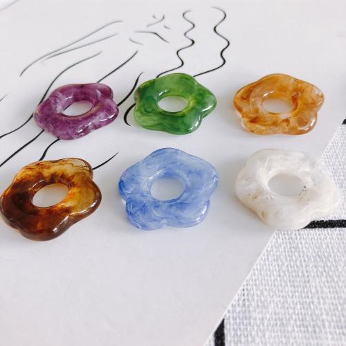 Resin Pendant, Flower, DIY, more colors for choice, 24x26mm, 10PCs/Bag, Sold By Bag