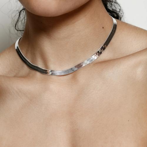 Edelstahl Schmuck Halskette, 304 Edelstahl, mit Verlängerungskettchen von 5.5cm, plattiert, Modeschmuck, keine, Länge 42 cm, verkauft von PC