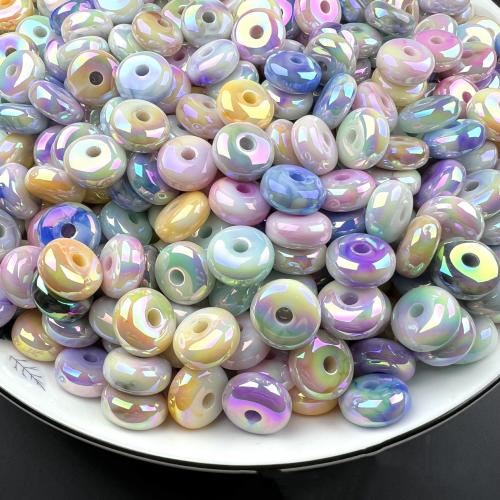 Plated Acrylic Beads, DIY, more colors for choice, 7.50x16mm, Approx 500PCs/Set, Sold By Set