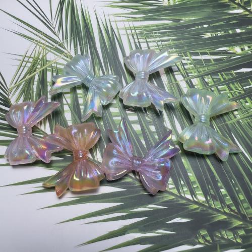 Perles  acrylique plaqué , Noeud papillon, DIY & lumineux, plus de couleurs à choisir, 32x37mm, Environ 100PC/sac, Vendu par sac