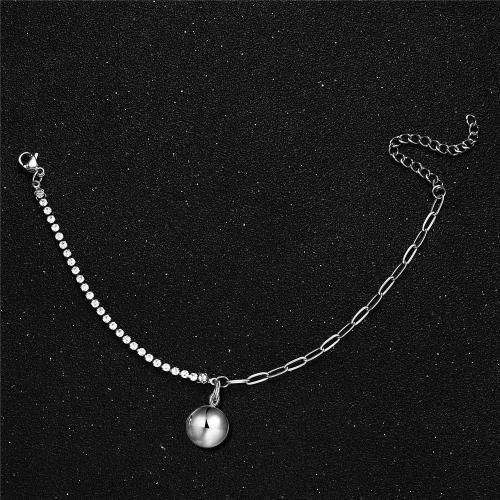 Stainless Steel Jewelry Bracelet, 304 Stainless Steel, with Crystal, with 5cm extender chain, fashion jewelry & for woman, more colors for choice, nickel, lead & cadmium free, Length:Approx 18 cm, Sold By PC