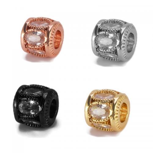Cubic Zirconia Micro Pave Brass Beads plated DIY & micro pave cubic zirconia nickel lead & cadmium free Sold By PC