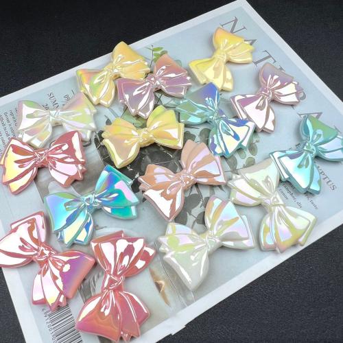 Perles  acrylique plaqué , Noeud papillon, Placage coloré, DIY & lumineux, plus de couleurs à choisir, 30x45mm, Environ 100PC/sac, Vendu par sac